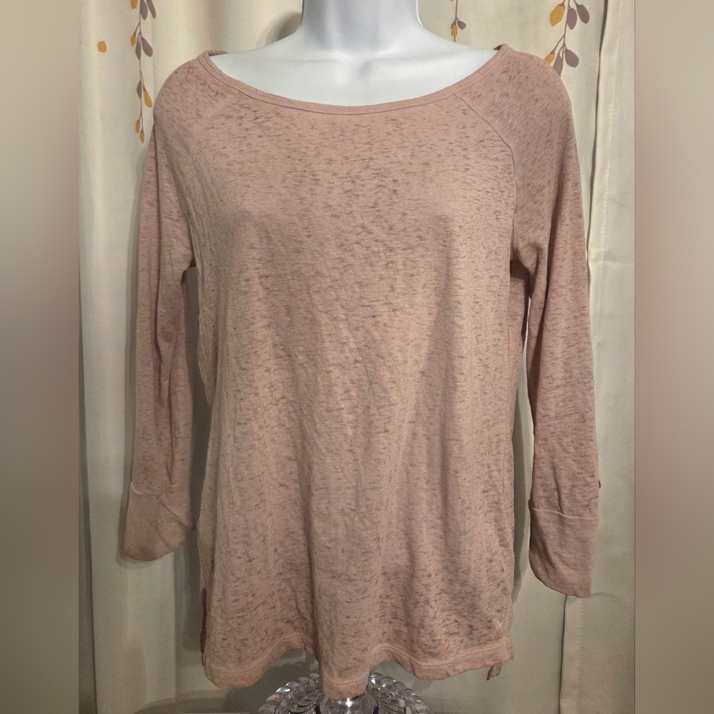 Vintage Y2k Women's Pink 3/4 Sleeve Top- Size Small- Trendy‎